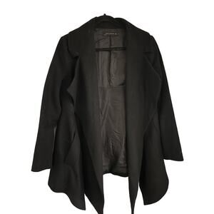 Black Zara Woman Peacoat 3/4 Length Size M